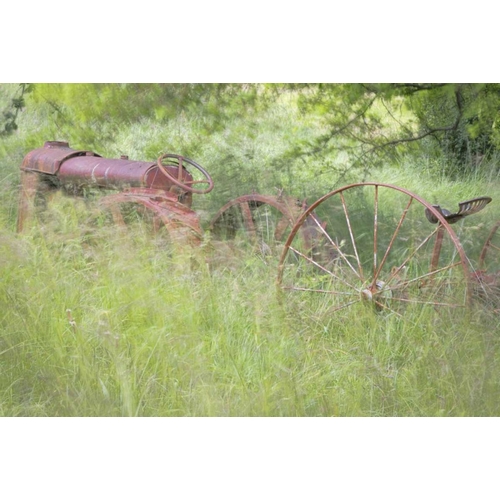 WA, Seabeck Rusty old tractor in grasses